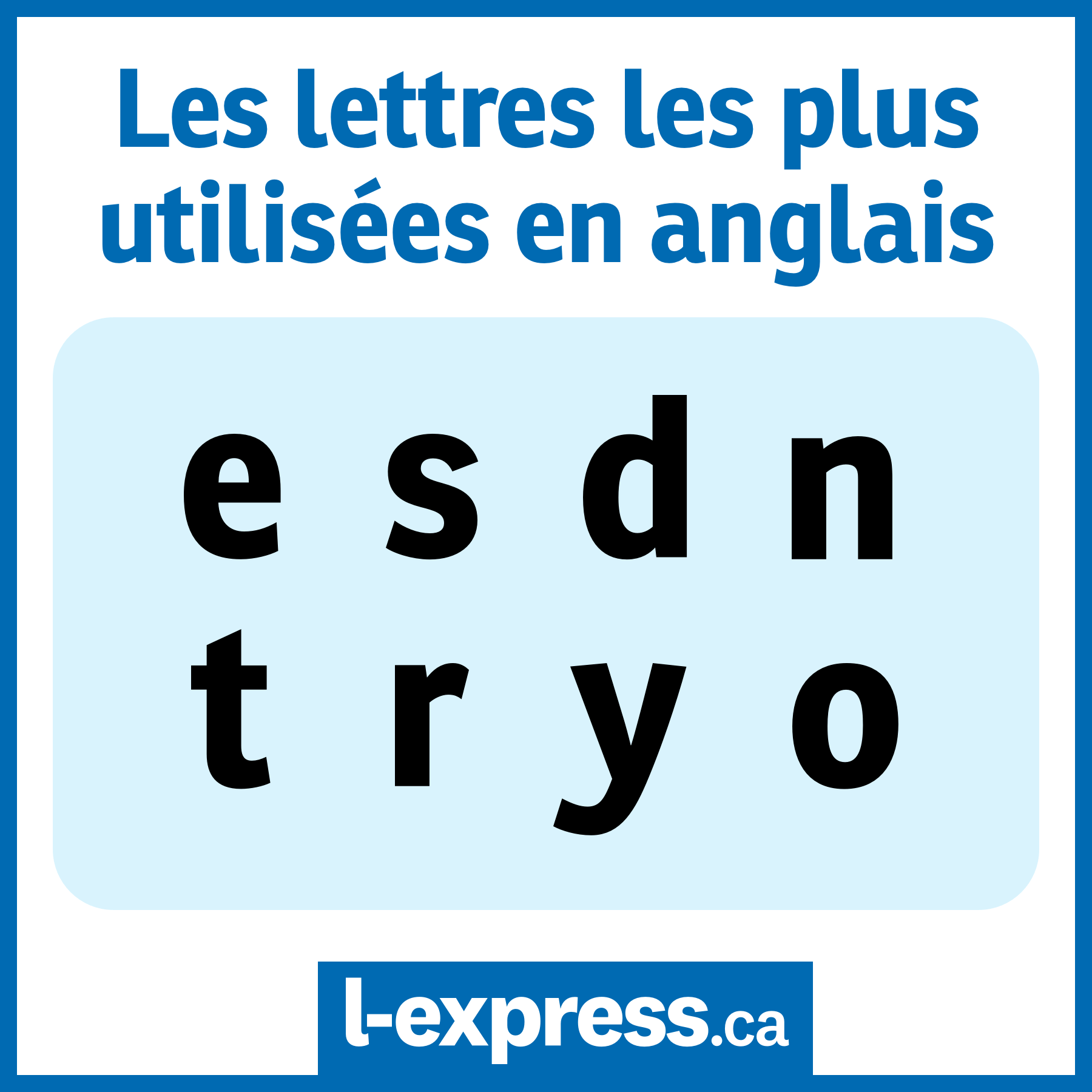 lettre la plus utilisée en français