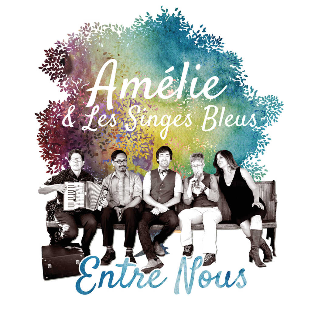 Entre nous, le nouvel album d'Amélie et les Singes bleus (couverture: Janine Stoll).