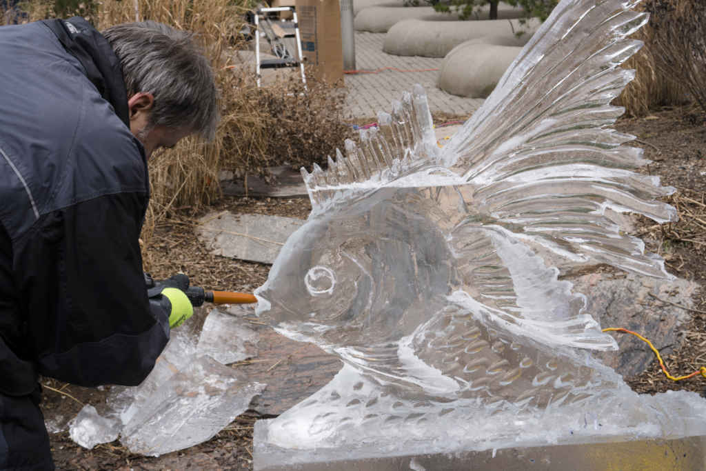 Sculpture de glace dans le quartier Yorkville, (Photo: Philippe Davisseau)