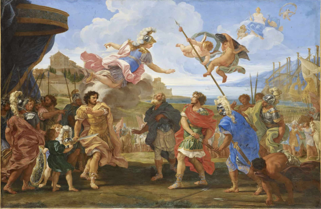 Homère, un poète de la Grèce ancienne toujours d'actualité : La querelle d'Achille et d'Agamemnon par Giovanni Battista Gaulli, vers 1695, p. 31.