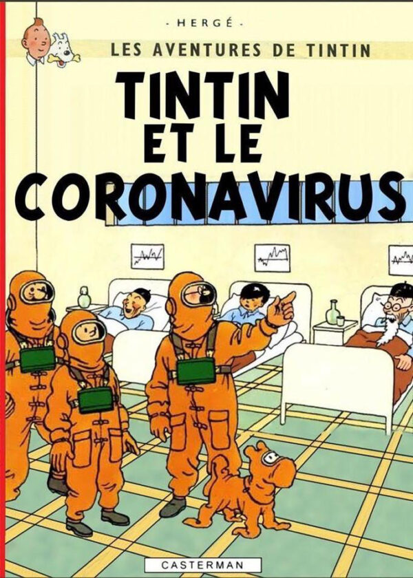 HUMOUR : Covid : Les 5 meilleures parodies de couvertures de Tintin (Images) Tintin-virus-600x840