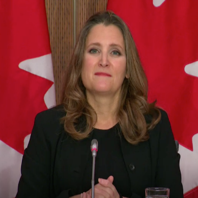 logement, Chrystia Freeland ministre des Finances du Canada