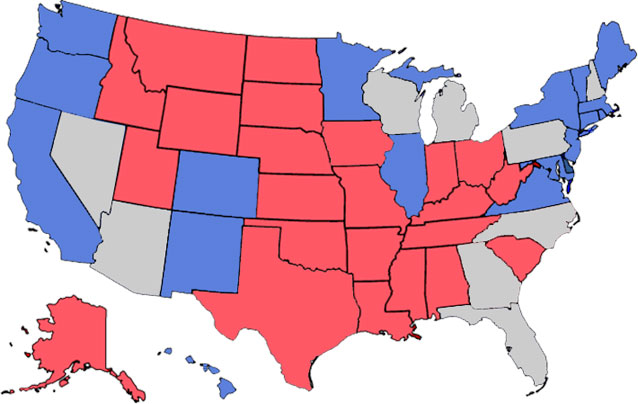 États-Unis USA élections carte