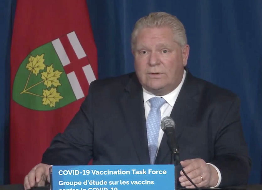 Ontario covid vaccin Doug Ford