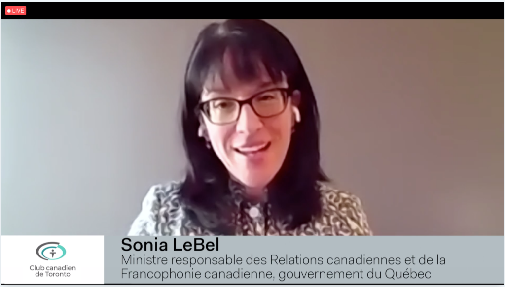 Club canadien Sonia LeBel francophonie canadienne