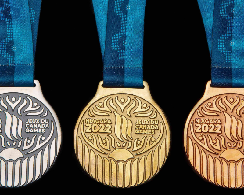 Les médailles des Jeux d'été du Canada 2022 dans la région de Niagara.