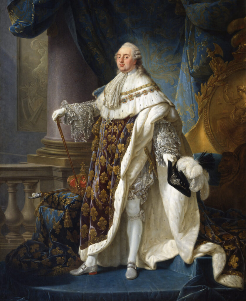 Louis XVI, roi de France et de Navarre (1754-1793), revêtu du grand costume royal en 1779. Toile de Antoine-François Callet.