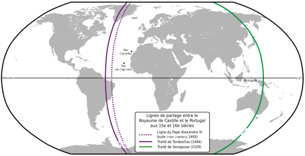 Traité de Tordesillas, partage des Amériques, Espagne, Portugal