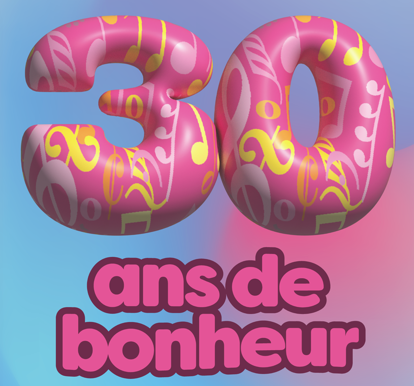 Détail de l'affiche du prochain spectacle des Voix du coeur: 30 ans de bonheur.