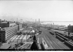 chemins de fer, Union Station en construction, 1927, Toronto. Photo: Wikipédia