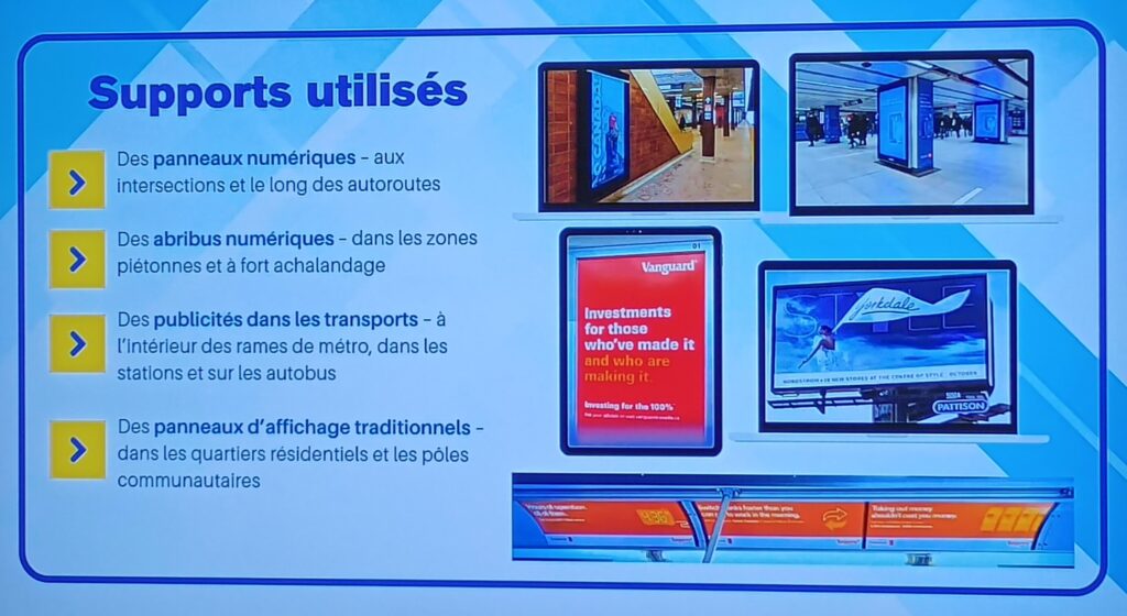 Centre francophone, CFGT, affichage