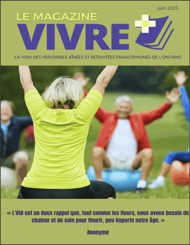 Un récent numéro du magazine de la FARFO, Vivre+