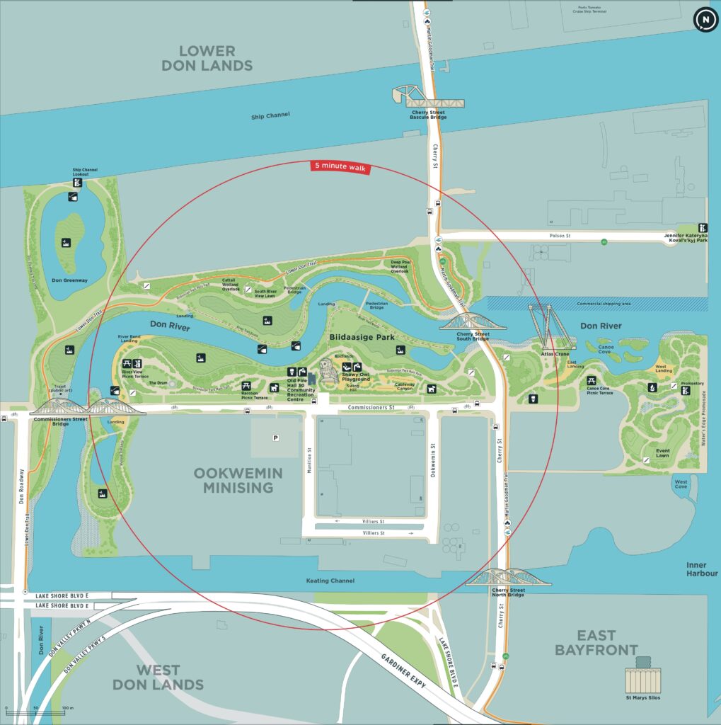 Parc Biidaasige, Port de Toronto, Embouchure de la rivière Don