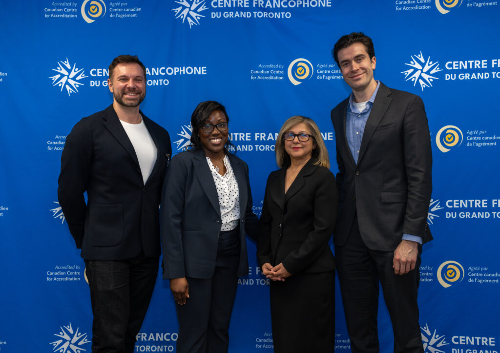 De gauche à droite: Jean-Nicolas Yacoub, Francesca Kacou, Aissa Bibi Nauthoo et Nicolas Belliveau