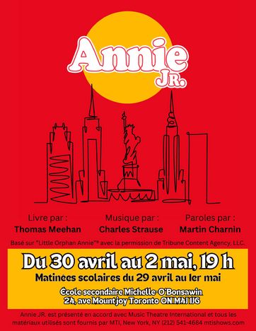 La pièce Annie Jr. à l’École secondaire Michelle-O’Bonsawin