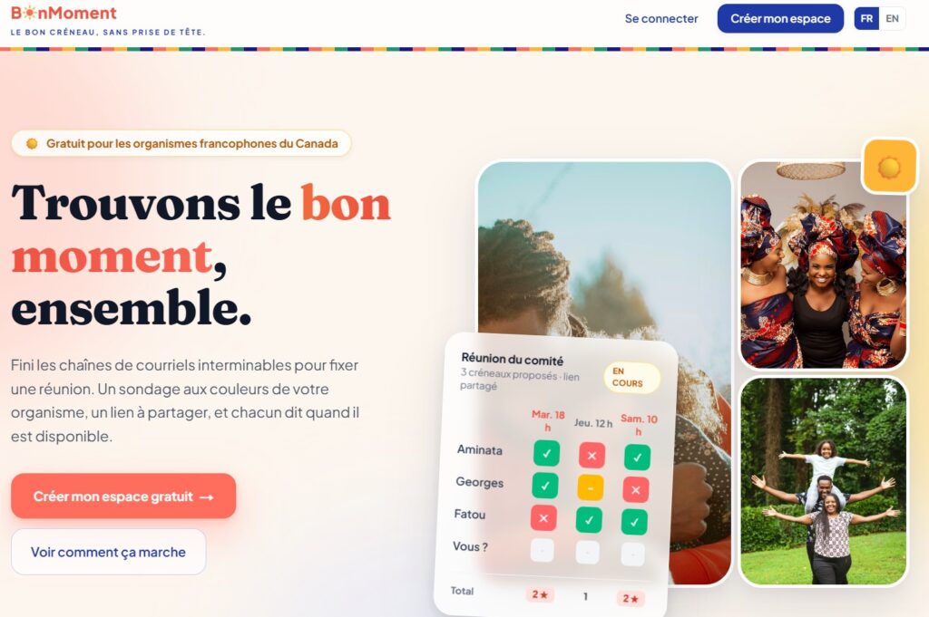 numérique, BonMoment: une solution locale pour les OBNL francophones